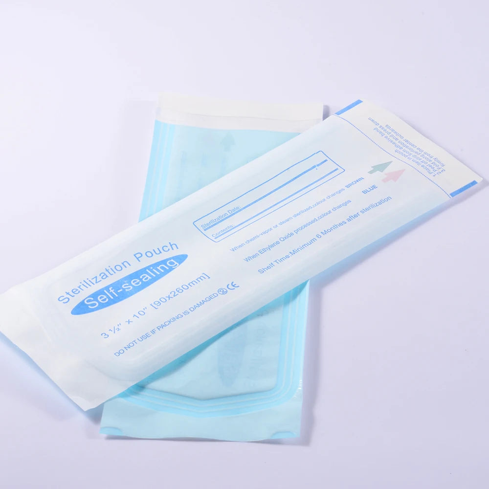 200pcs/Box Self Sealing Sterilization Pouch Bags  Dentistry Medical Grade Disposable Paper+CPP/PET Film Odontologia Supplies