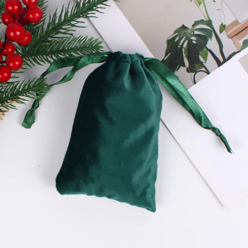 10pcs/lot Caroset Jewellry Pouch Gift flannel Bag Velvet Packing Pouch Christmas Decor Bag Can Be Customized But Price Different