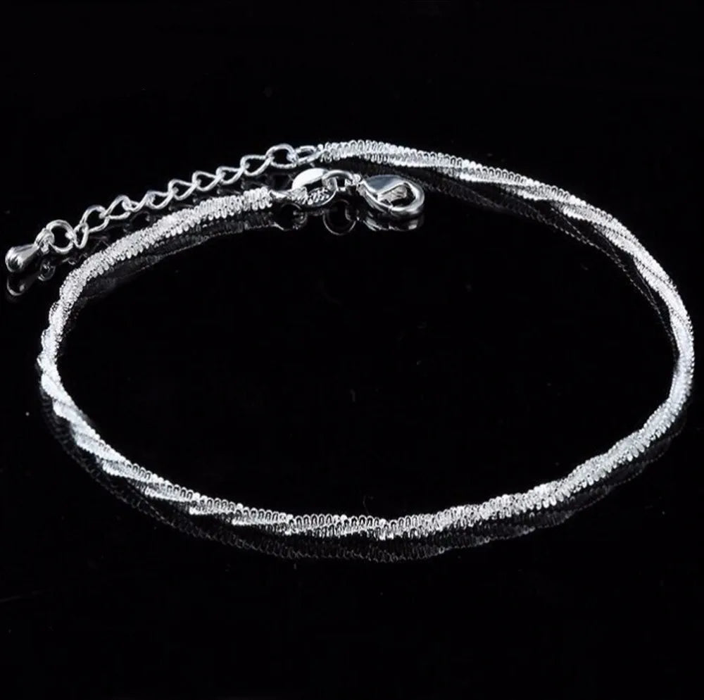 Trendy Hamsa S925 Stamp Anklet Bracelet On The Leg For Women Fashion Plata Plated Rotate Chian On Foot Girl Beach Ankle Bracelet
