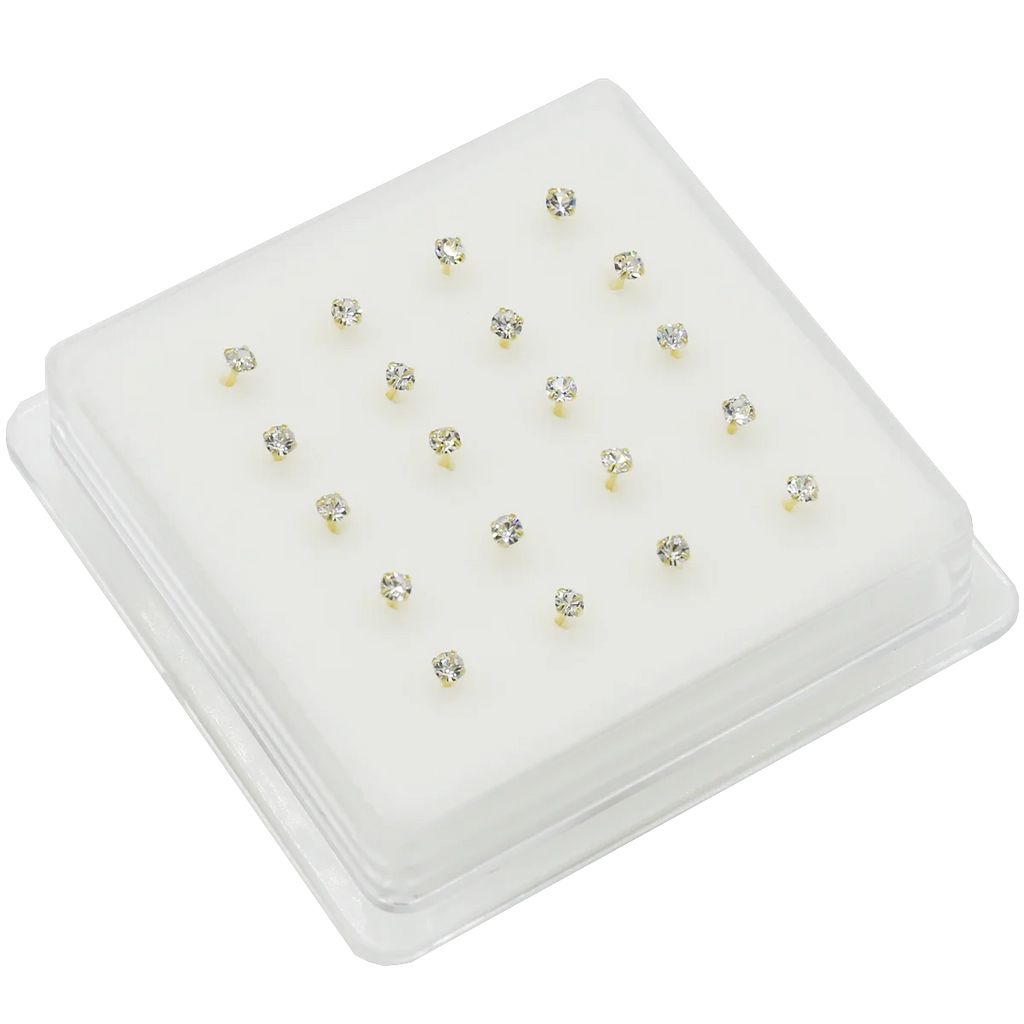 925 Sterling Silver Nose Stud 1.5mm 2.0mm 2.5mm Gemstone Thin Dainty Crystal Pin Nose Screw Ear Bone L Shape Bend Piercing Nariz