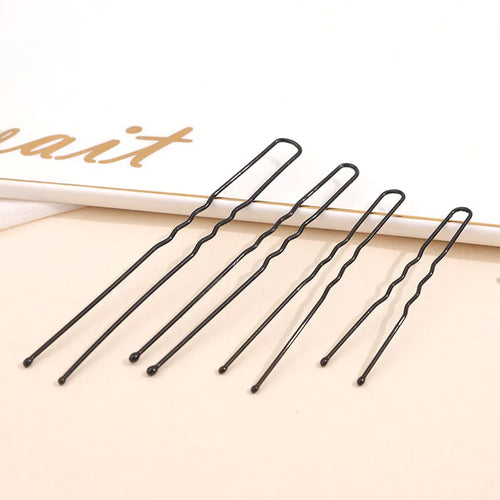 1 Pack 5cm 6cm 7cm 8cm Hair Pins Grips Waved Black Pins Alloy Metal Hair Grips Support Wholesale