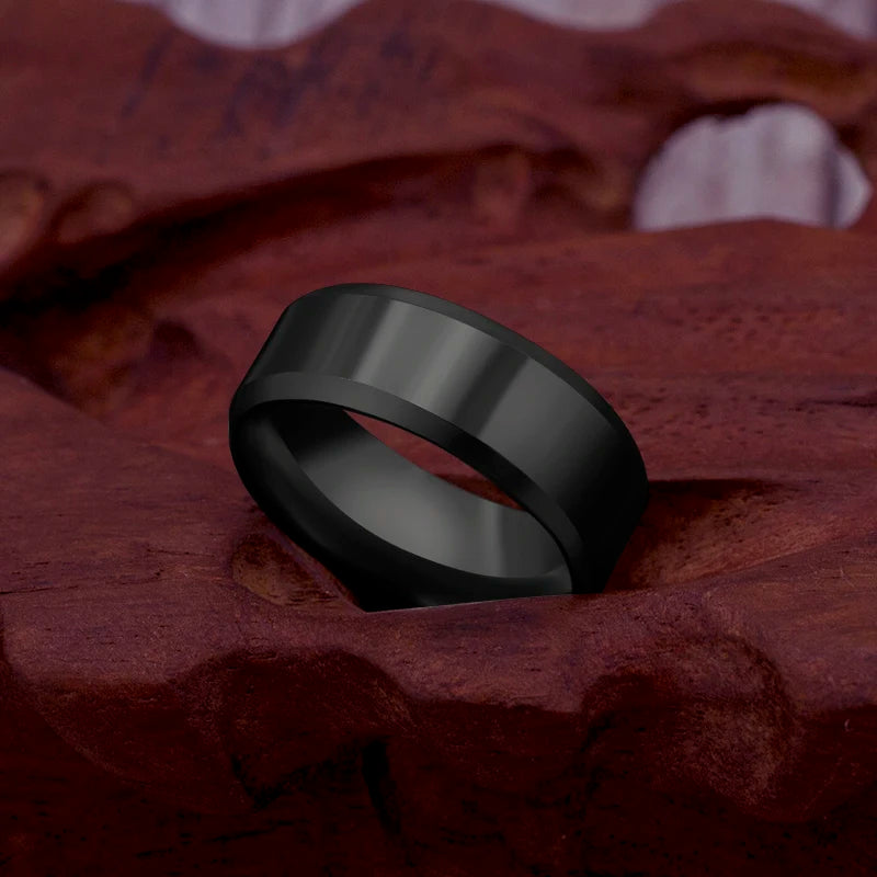 Ring Men 2023 Fashion Titanium Steel Black Classic Ring For Men Wedding Bands Male Jewelry