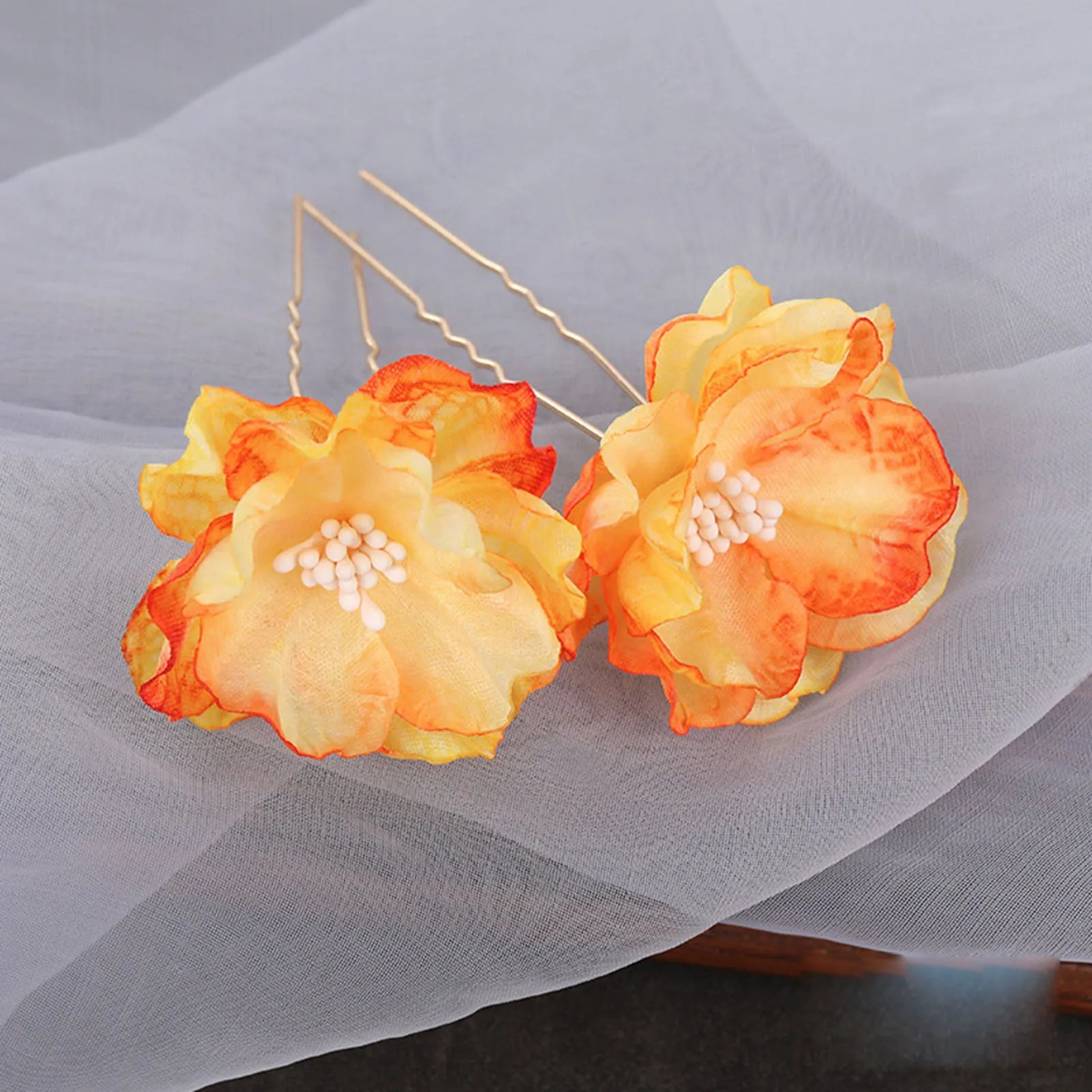 Floral Hairpin Forks Chinese Hanfu Hair Accessories For Women U-shaped Hair Clip Fork Vinatge Wedding Hair Jewelry Retro Crowns