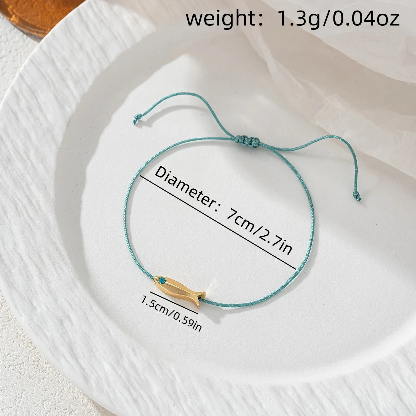 Cute Blue Fish Anklets Women Girls Bohemian Style Gold Color Animal Handmade Red Rope Adjustable Foot Chain Jewelry Accessories