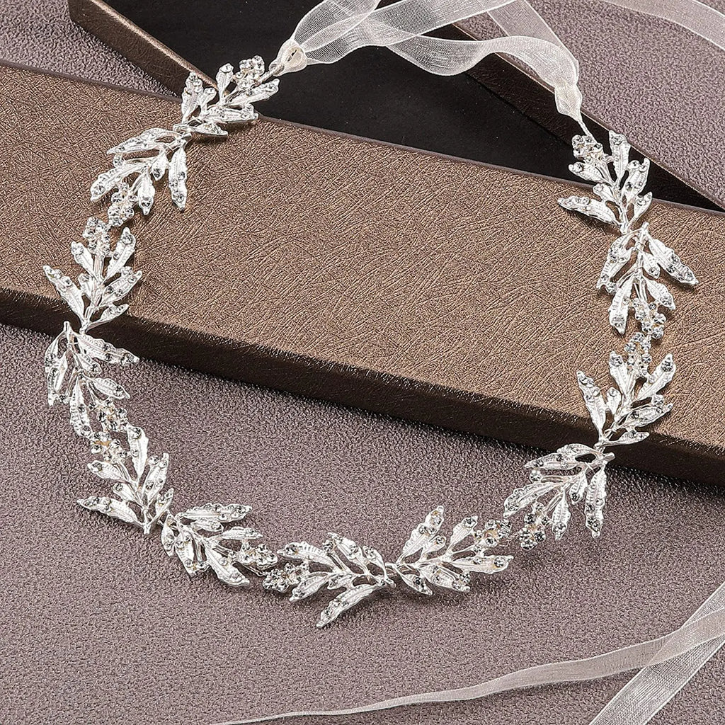 Wedding Headbands For Women Bride Handmade Crystal Rhinestone Tiaras Silver Color Hairbands Hair Accessories Queen Headband Gift