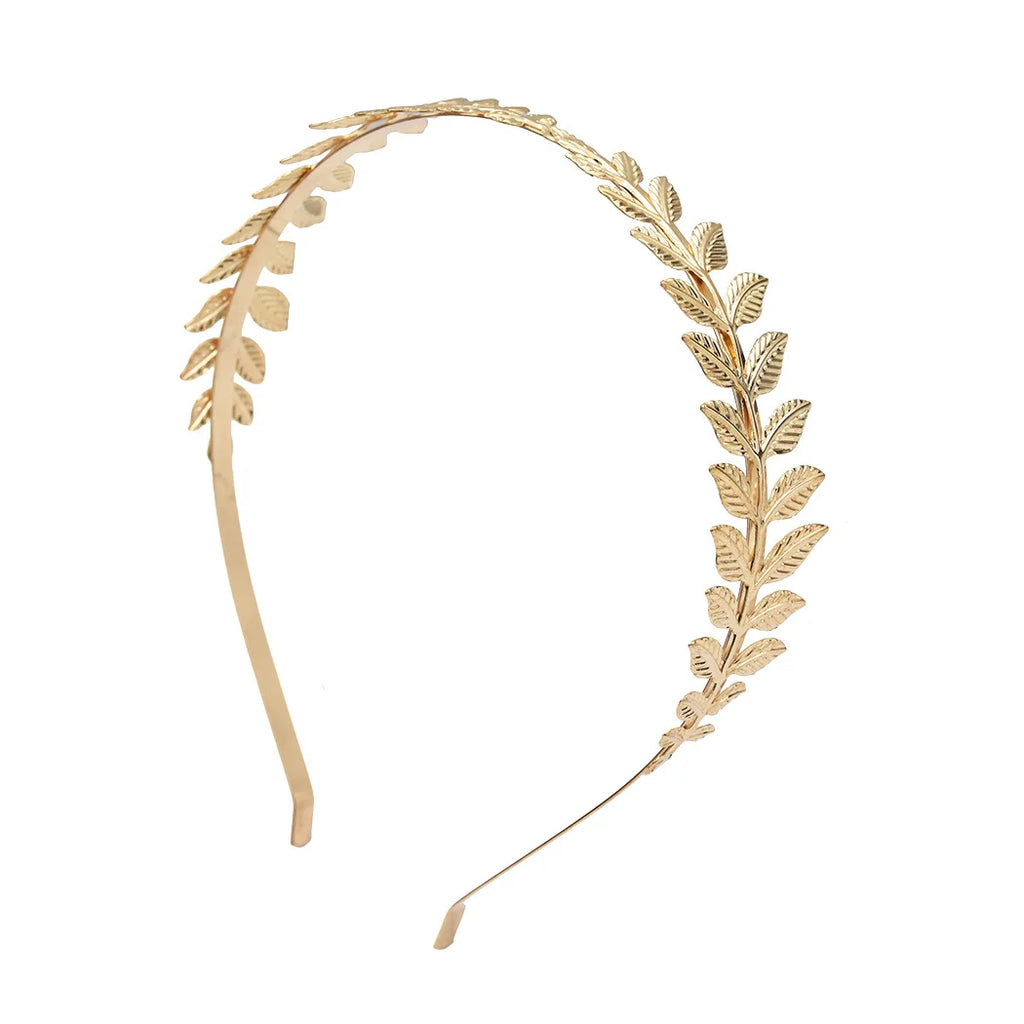 Golden Metal Leaf Hair Band Headbands Greek Goddess Crown Tiara Diadema Headdress Bridal Wedding Accessories Alice Head Jewelry