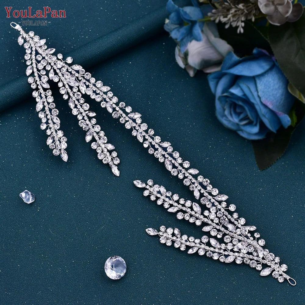 YouLaPan HP496 Rhinestone Bridal Headband Luxury Bridal Hair Accessories Woman Headpiece Wedding Hair Accessories Bride Tiara