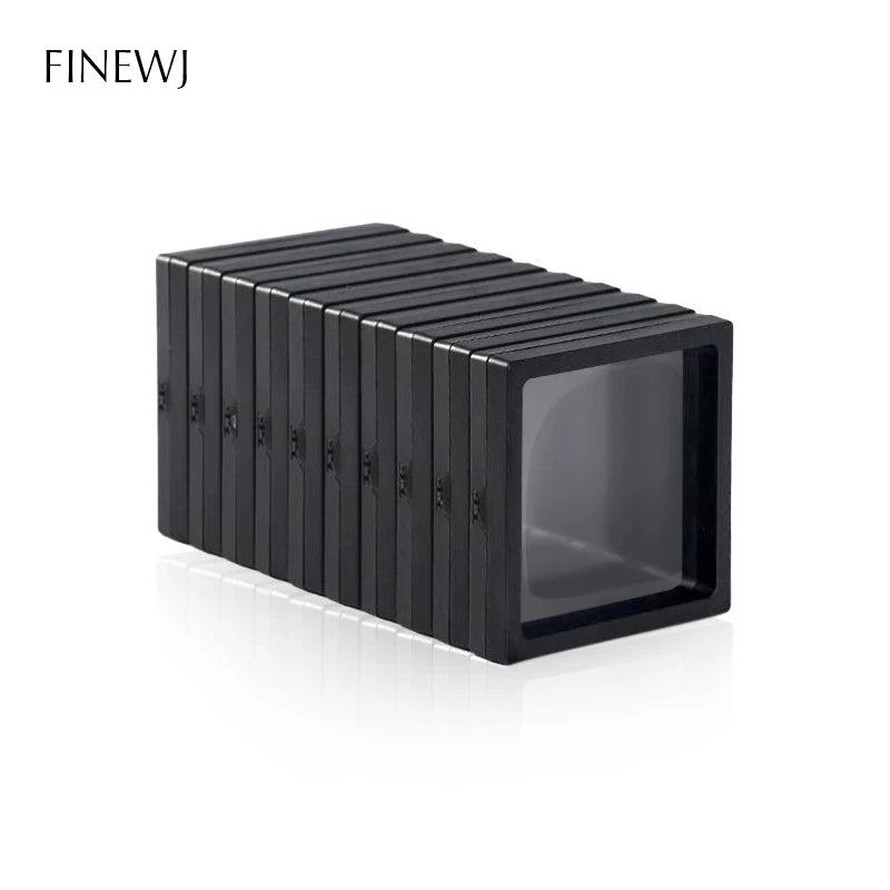 Bulk Lot of 10 PE Film Display Box Ring Earring Jewelry Stand Holder Membrane Case Coin Container Floating Presentation Retainer