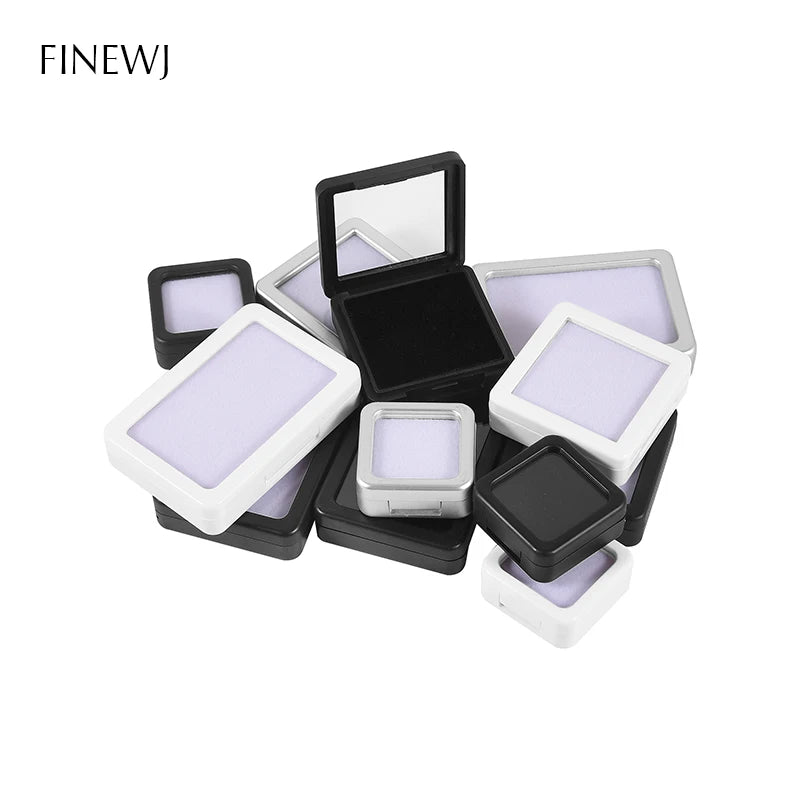 Transparent Glass Top Lid Gem Jar Box Jewelry Gem Display Storage Show Case Tool Pendant Loose Diamond Gemstone Holder Container