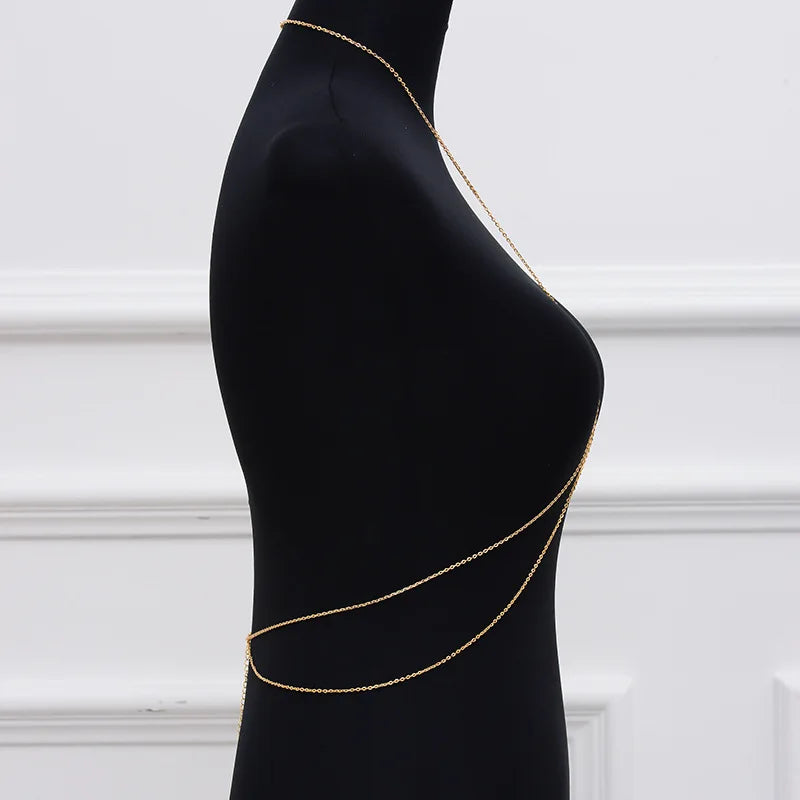 New Accessories Women Double Layer Fashion Alloy Electroplating Body Chain One Body Chain Body Chain BD7025