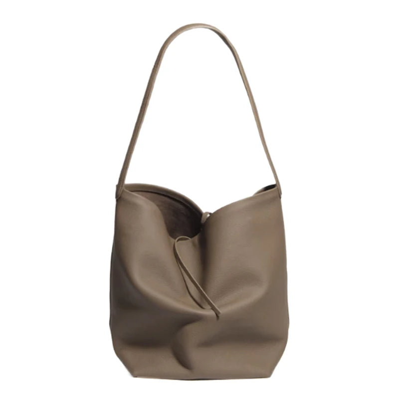 MENDY Bucket Bag Large Women's Bag Tote Bag Shoulder Bag Luxury Designer Genuine Leather Handbag Japanese Popular Bag Soft Row