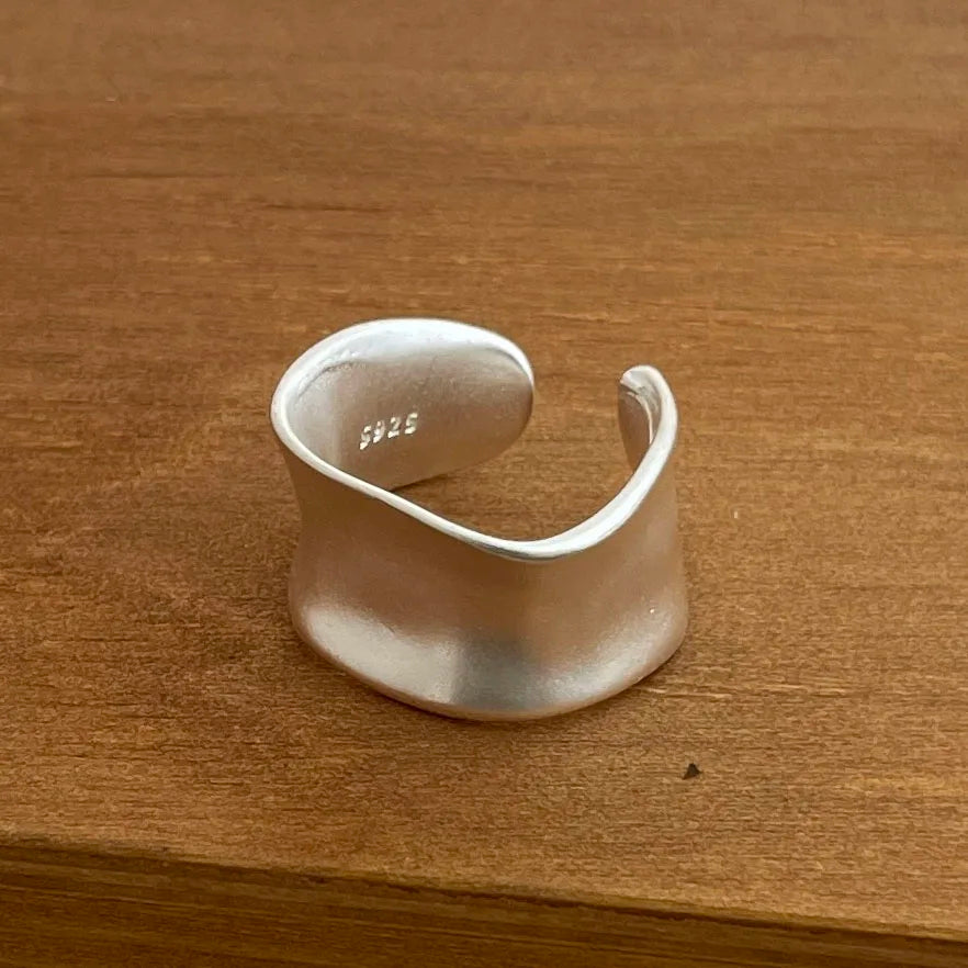 925 Sterling Silver Rings for Women Couple Minimalist Handmade Simple Smooth Sparkling Ring Set Party Gift Prevent Allergy