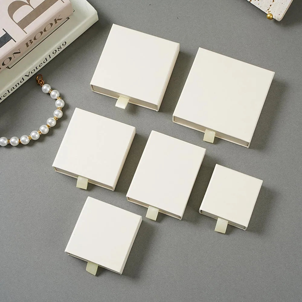 10pcs Paper Jewelry Gift Box For Ring Earrings Pendant Necklace Bracelet Stud Organizer Wedding Favors Jewellery Packaging Sack