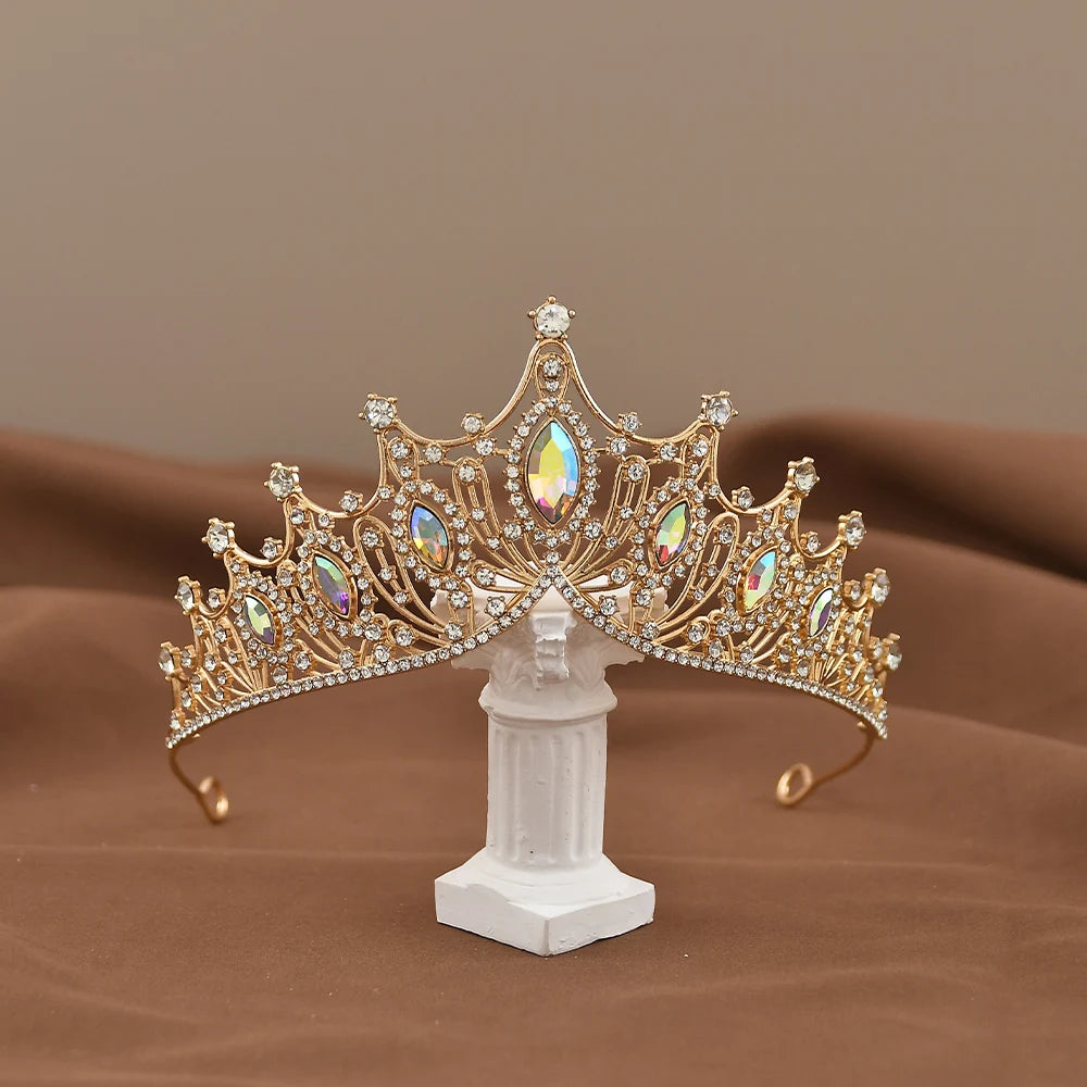 Children's Crystal Crown Headdress Baroque Temperament Performance Crown Little Princess Dress Birthday Gift Hair Accessories