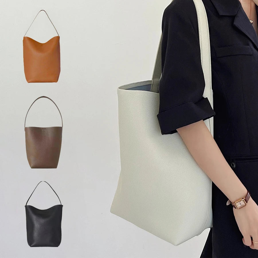MENDY Bucket Bag Large Women's Bag Tote Bag Shoulder Bag Luxury Designer Genuine Leather Handbag Japanese Popular Bag Soft Row