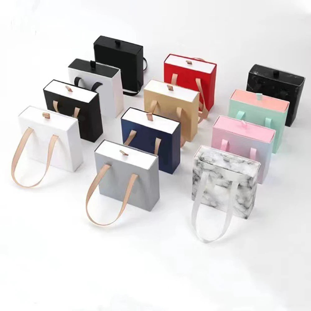 Paper Pull-Out Drawer Jewelry Box Handheld Jewelry Box Bracelet Ring Earring Necklace Storage Case Gift Packaging Box