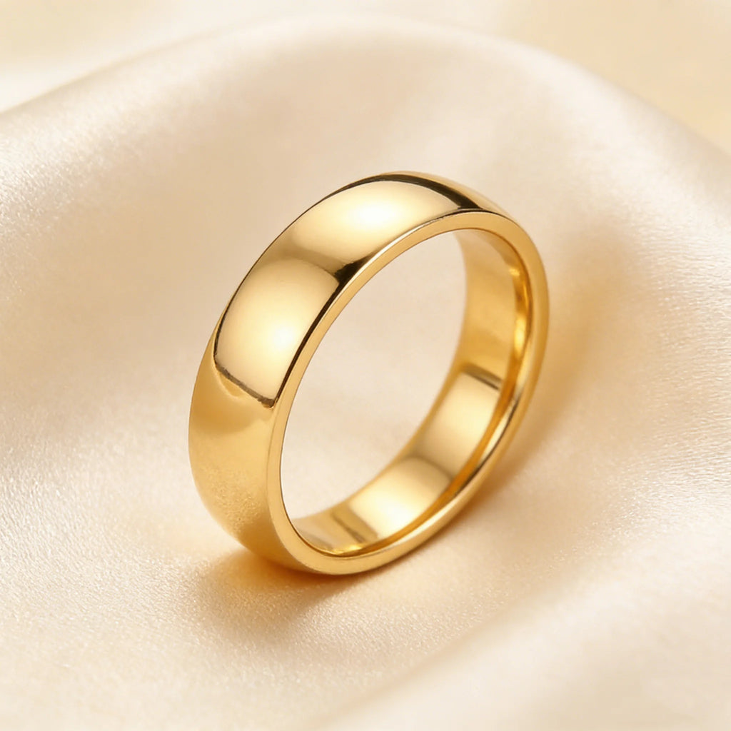 Gold Color Wedding Band Engagement Stainless steel Ring  for Women Men US Sizes 4 5 6 7 8 9 10 11 12 13 14 15 Free Shipping