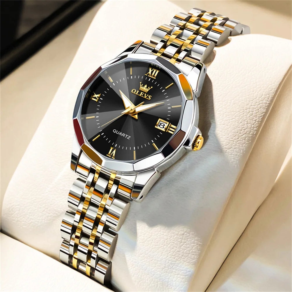 OLEVS 9931 Elegant Fashion Women's Watches Luxury Brand Original Quartz Watch for Ladies Waterproof Stainless Steel Luminous Dat