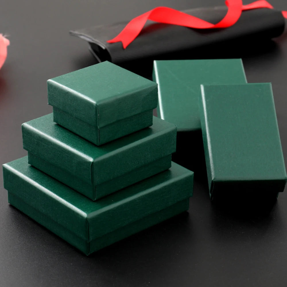 5Pcs 5x5x3cm Jewelry Gift Box Ring Earring Organizer Display Stud Packaging Travel Accessories Black Sponge Case Wedding Favors
