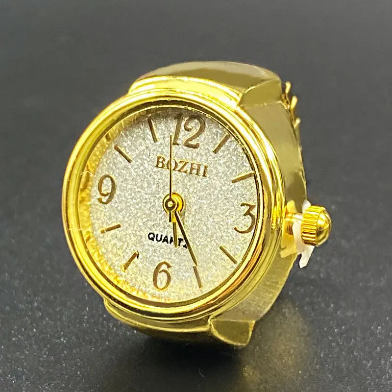 Kiss Jewelry Green Digital Quartz Finger Watch Rings for Women Men Couple Punk Elastic Band Mini Watch Ring Teens Clock anillos