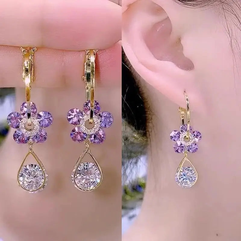 Green Crystal Butterfly Earrings