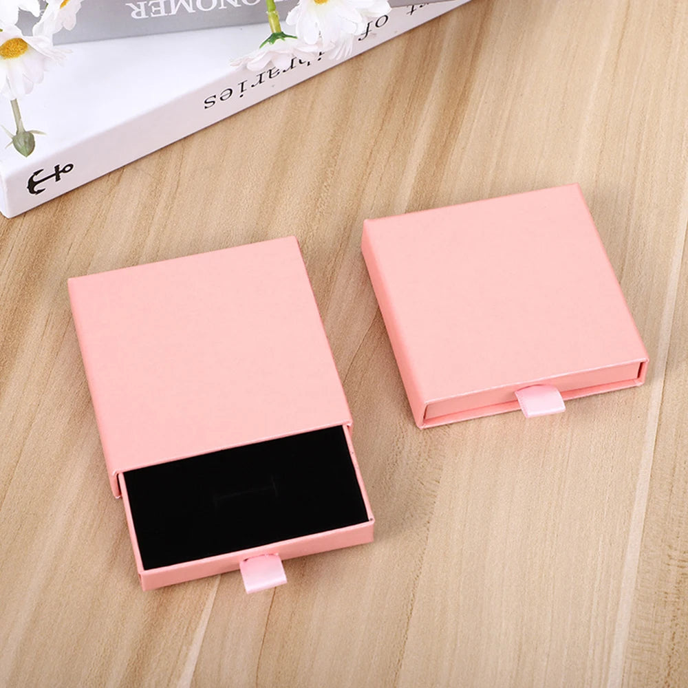 1Pc Thick Kraft Paper Drawer Jewelry Box With Sponge Greet Card for Necklace Bracelet Ring Gift Box Jewelry Packaging Box Joyero