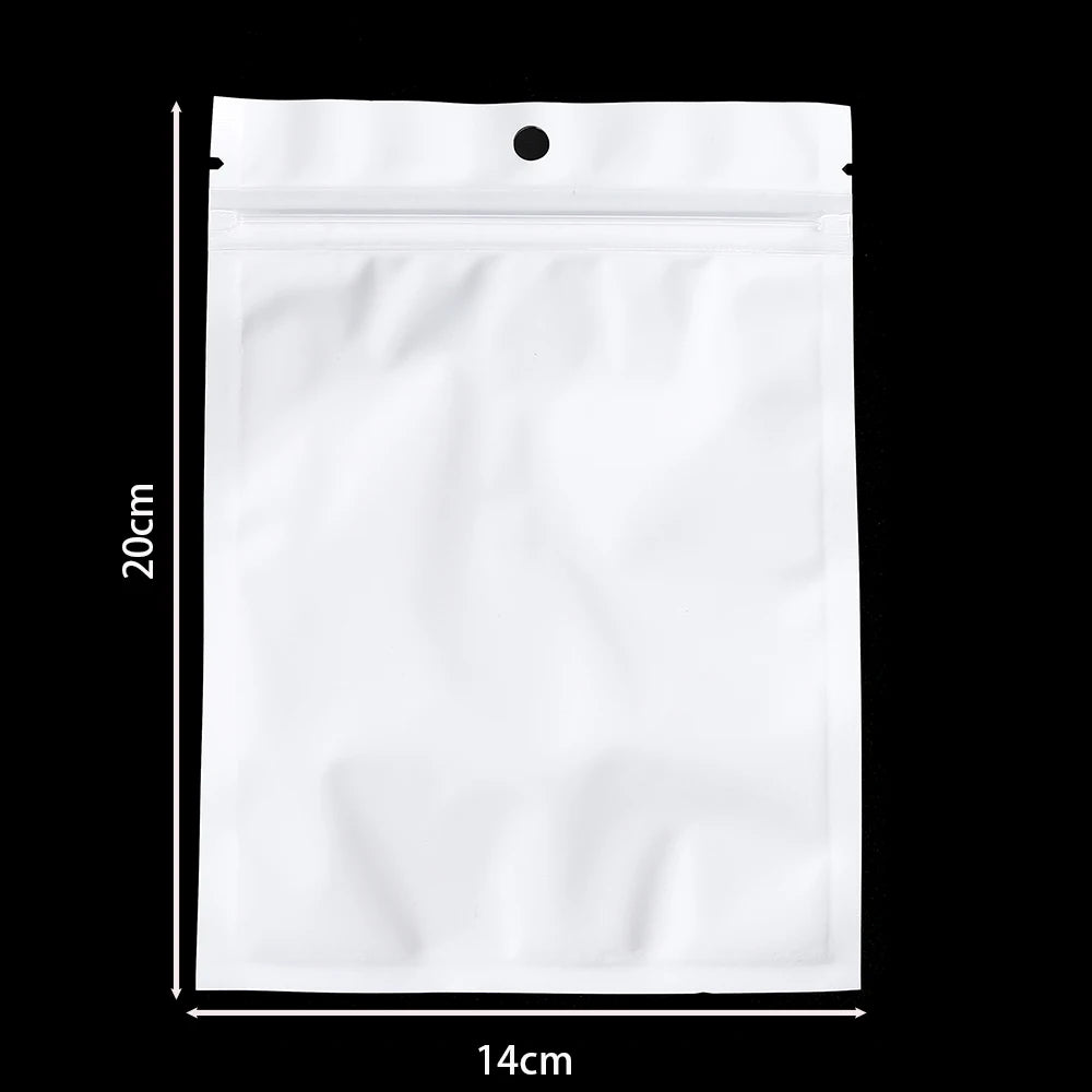 30/50/l00pcs White Jewelry Bags OPP Packing Zip Pouch For Jewelry Display Storage Small Bead Earring Packaging Supplies