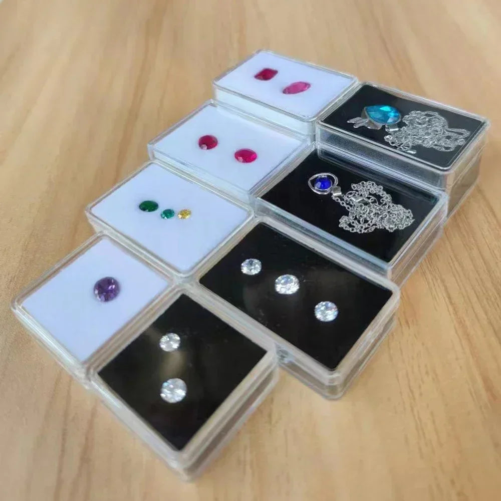 Loose Diamond Box Transparent Gemstone Storage Case Quality Pendant Beads Organizer Ring Earrings Gem Stone Gift Packaging Box