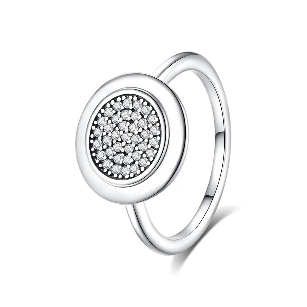 925 Sterling Silver Crown Heart Crystal Ring for Women