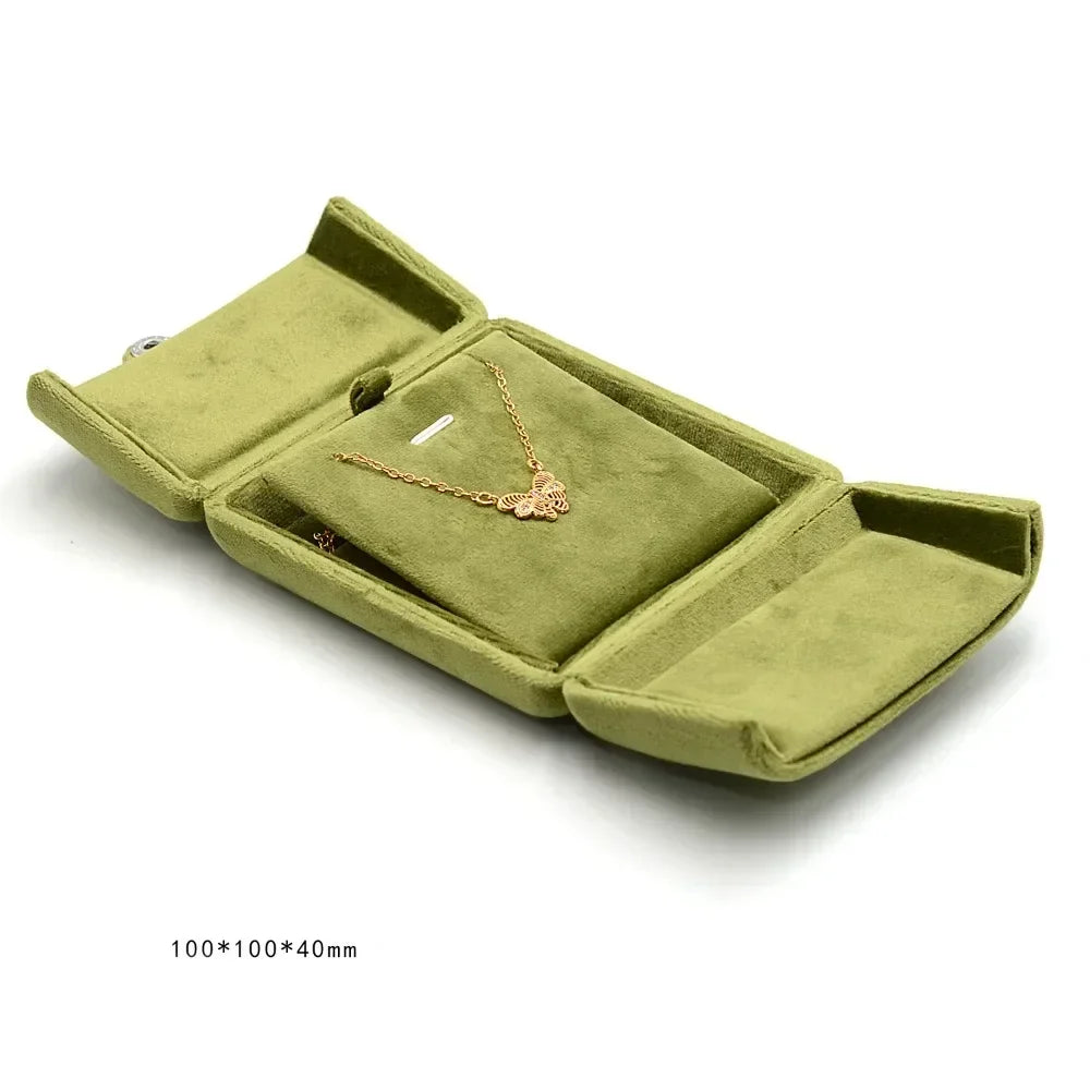 High Quality Proposal Ring Box Green Brecelet Box Luxury Earrings Delicate Wedding Ring Box Chain Necklace Holder Jewelry Gift