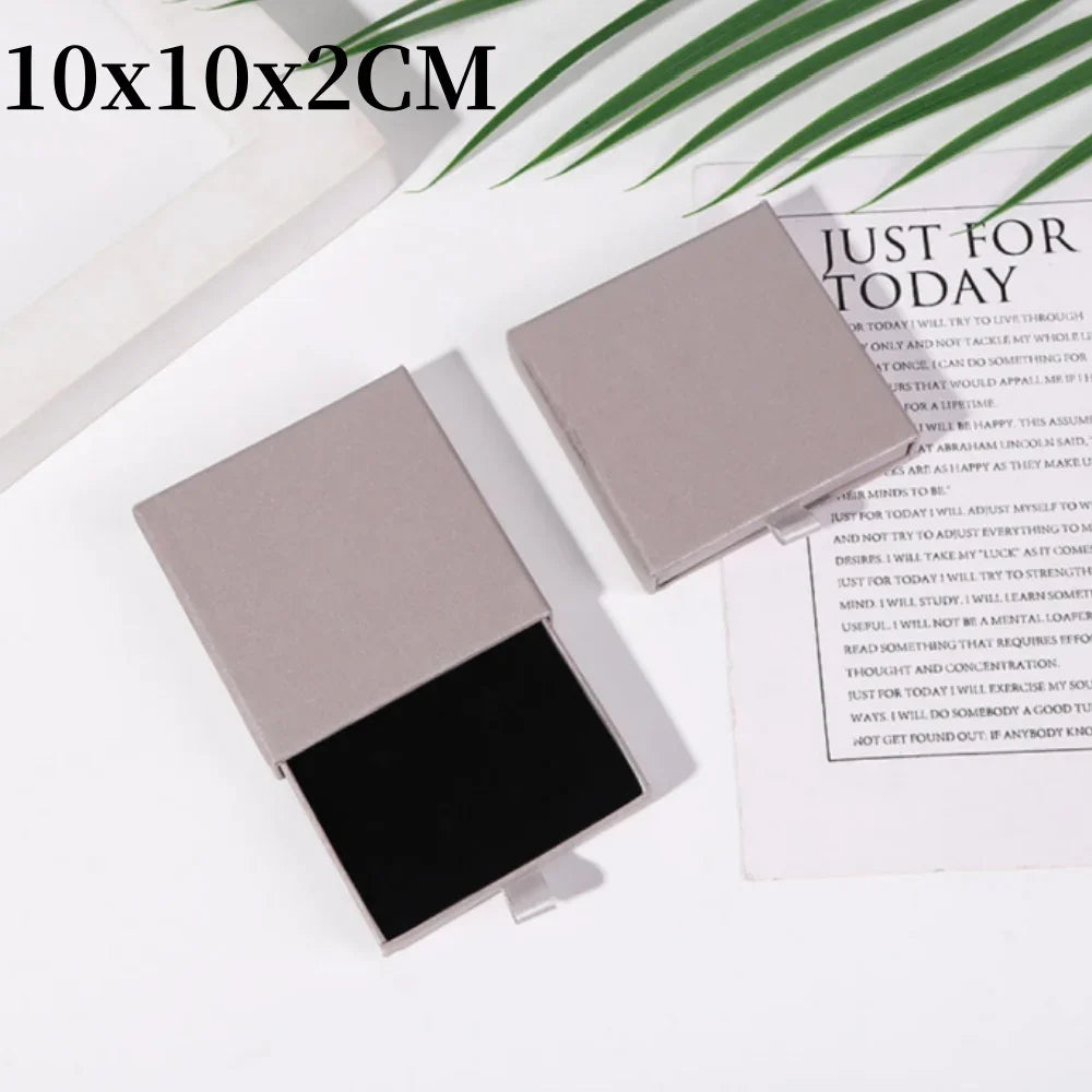 1Pc Thick Kraft Paper Drawer Jewelry Box With Sponge Greet Card for Necklace Bracelet Ring Gift Box Jewelry Packaging Box Joyero