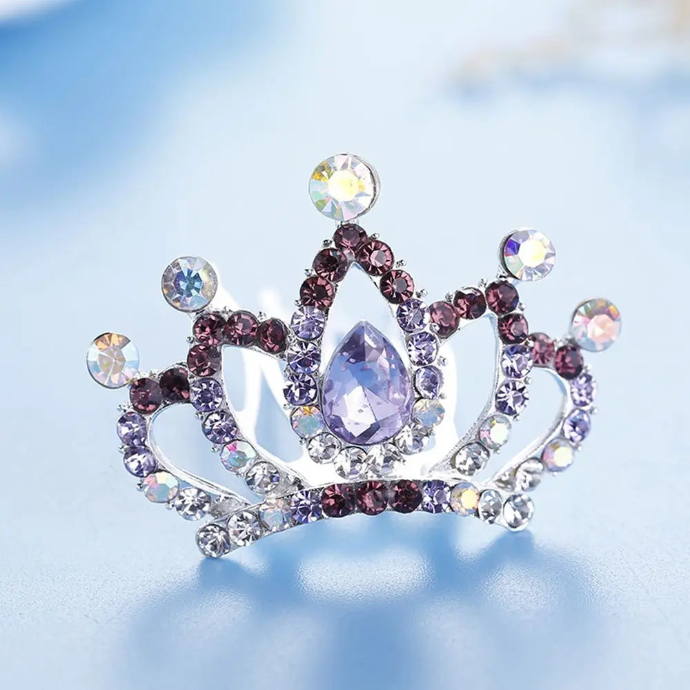 1Pc Fashion Mini Crystal Rhinestone Princess Crown Hair Comb Birthday Party Gift Tiaras For Girls Kids Hair Jewelry Accessories