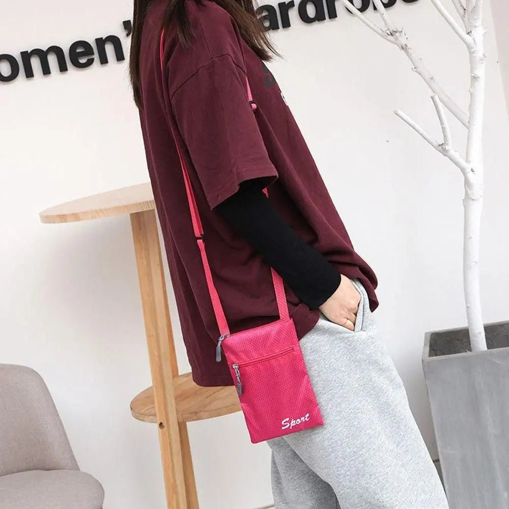 Fashionable Solid Color Phone Bag Square Simple Shoulder Bag Crossbody Bags Outdoor Hanging Bag Coin Purse Letter Storage Bag