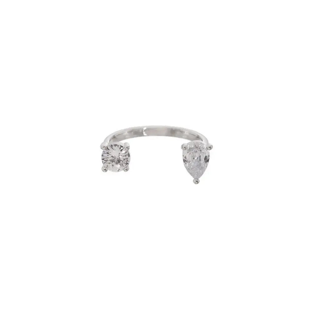 Simple Elegant Prsonality Rhinestone Luxury Butterfly Open Finger Ring Female Ring Korean Style Ring Fashion Jewelry