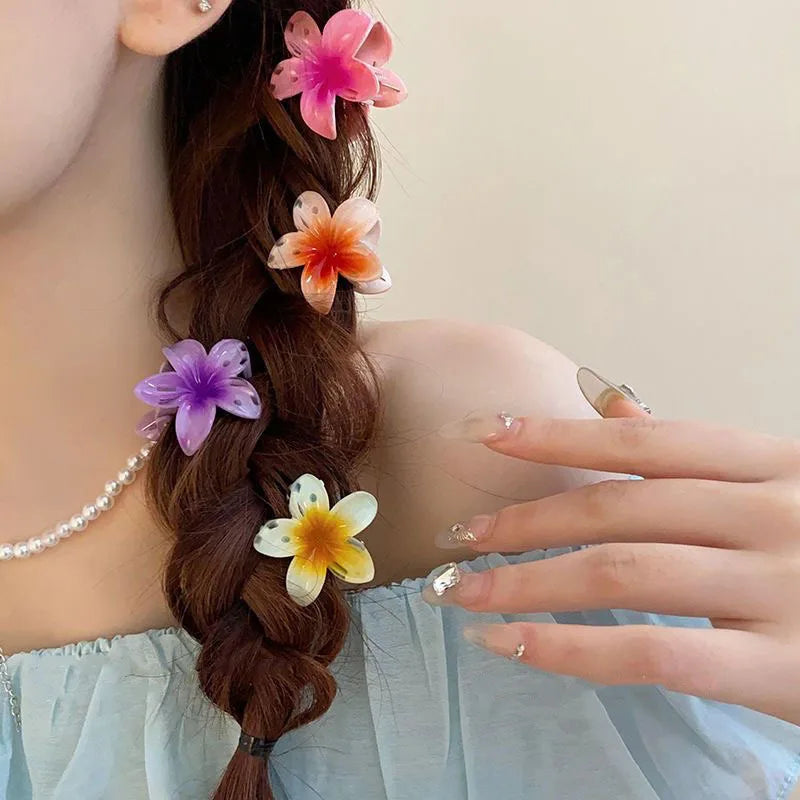 4cm Small Gradient Flower Hair Clips New Sweet Flower Side Barrettes Crab Hairpins Baby Headwear For Women Hair Accessories Gift