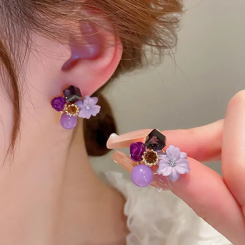 Green Crystal Butterfly Earrings