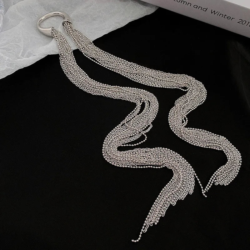 FYUAN Fashion Silver Color Chain Hairpins Women Braid Headband Long Tassel DIY Hairwear Accessories Statement Jewelry