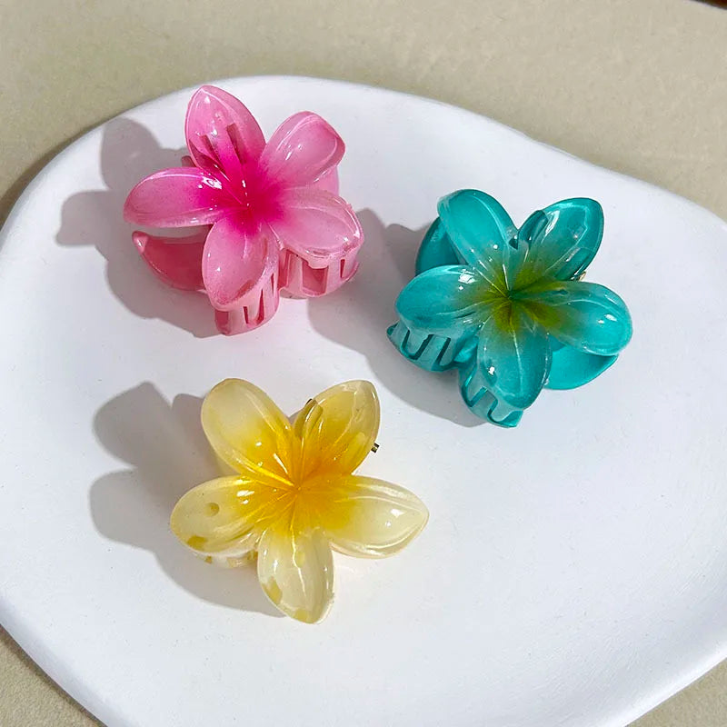 4cm Small Gradient Flower Hair Clips New Sweet Flower Side Barrettes Crab Hairpins Baby Headwear For Women Hair Accessories Gift