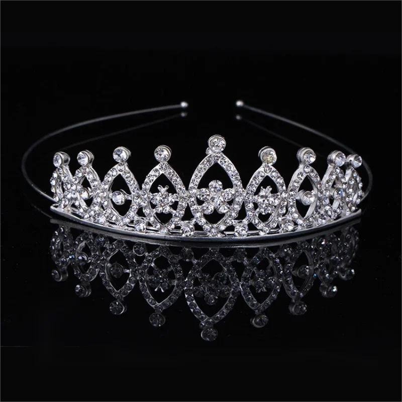 Women's Hair Crown Bridal Wedding Tiara Hair Ornament Girls Rhinestone Crystal Tiara Fashion Alloy Hair Jewelry Gift