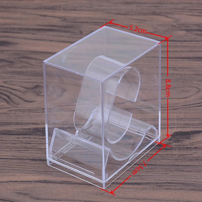 Watch Packaging Box Plastic Transparent Watch Stand Rack General Showcase Shelf Portable Wrist Watch Storage Box Jewelry Display