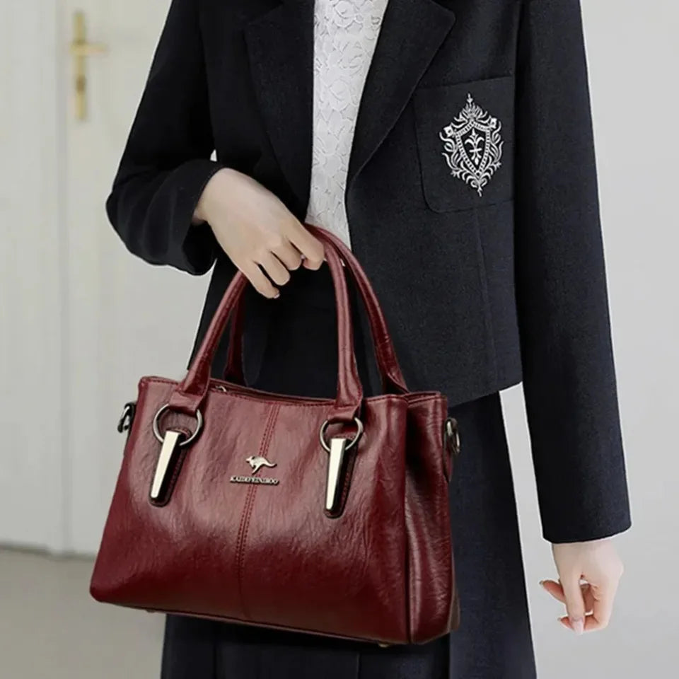 Genuine 3 Layers High Quality Soft Leather Ladies Shoulder Crossbody Bags for Women Luxury Handbags Women Bags Designer