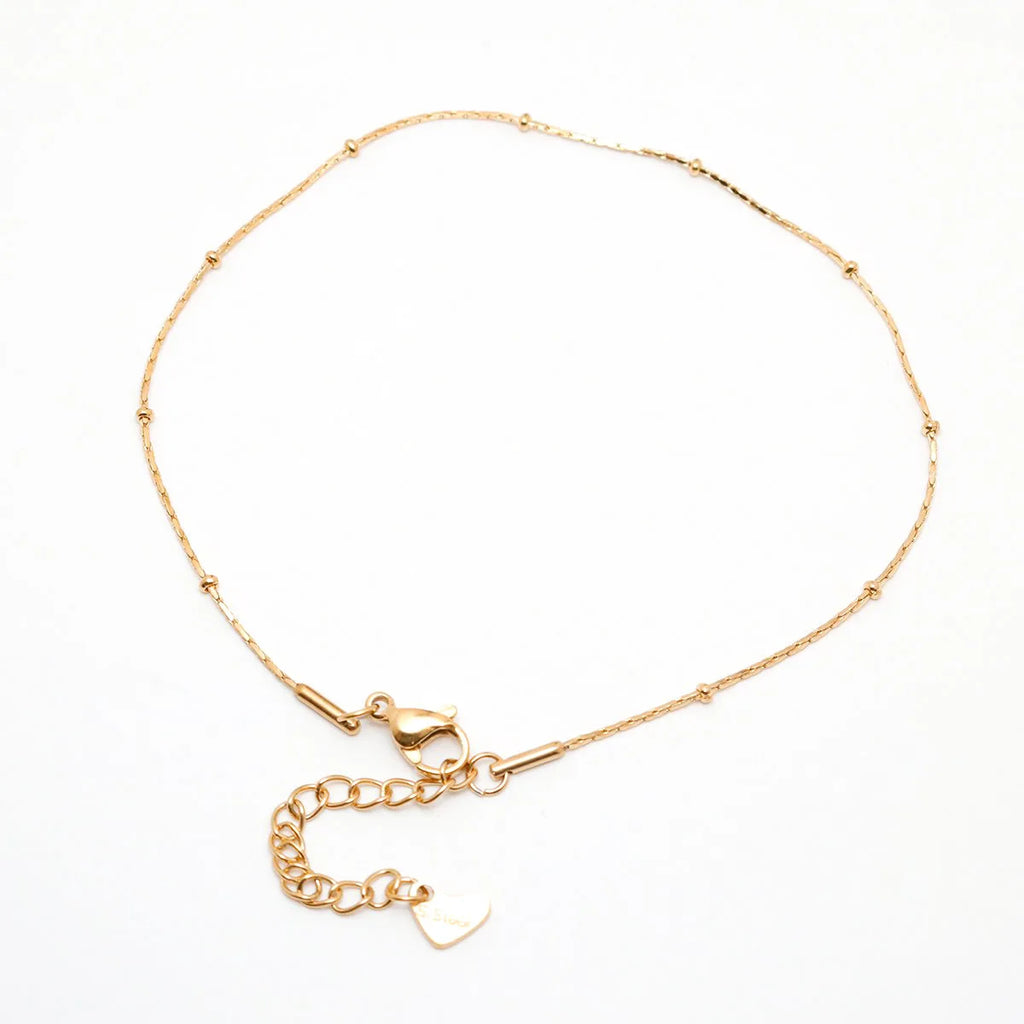 304 Stainless Steel Anklet Gold Color For Women Beach Barefoot Jewelry Leg Chain Anklets Bracelets 23cm(9") long, 1 Piece