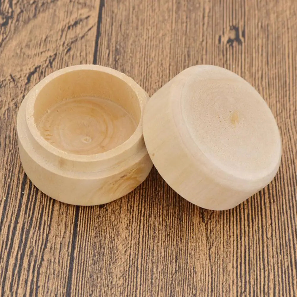 Ring Storage Case Jewelry Box Mini Round Solid Wood Ring Case for Female Jewelry Organizer