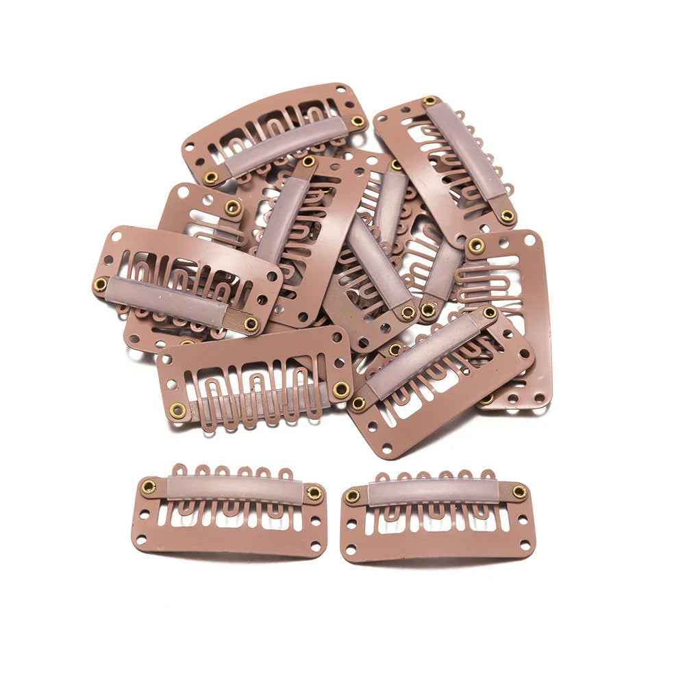 50pcs 28/32mm 6 Teeth Wig Clip Metal Snap Pin Jewelry for Women Small Hair Comb Extension Hairpiece DIY Making Supply Accessory