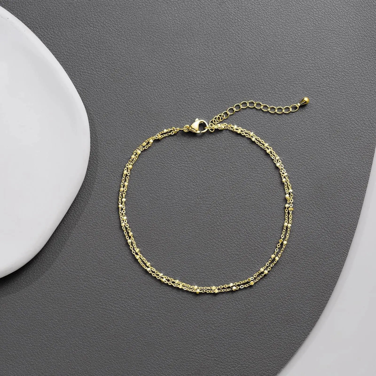 Party Banquet Jewelry Gifts Bohemian Style Women's Double Layered Foot Chain Minimally Crafted Foot Accessories