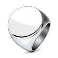 Customized Signet Ring Engrave Name Logo Photo Jewelry Stainless Steel Round Men Women  For Family Wedding Personalized Gifts