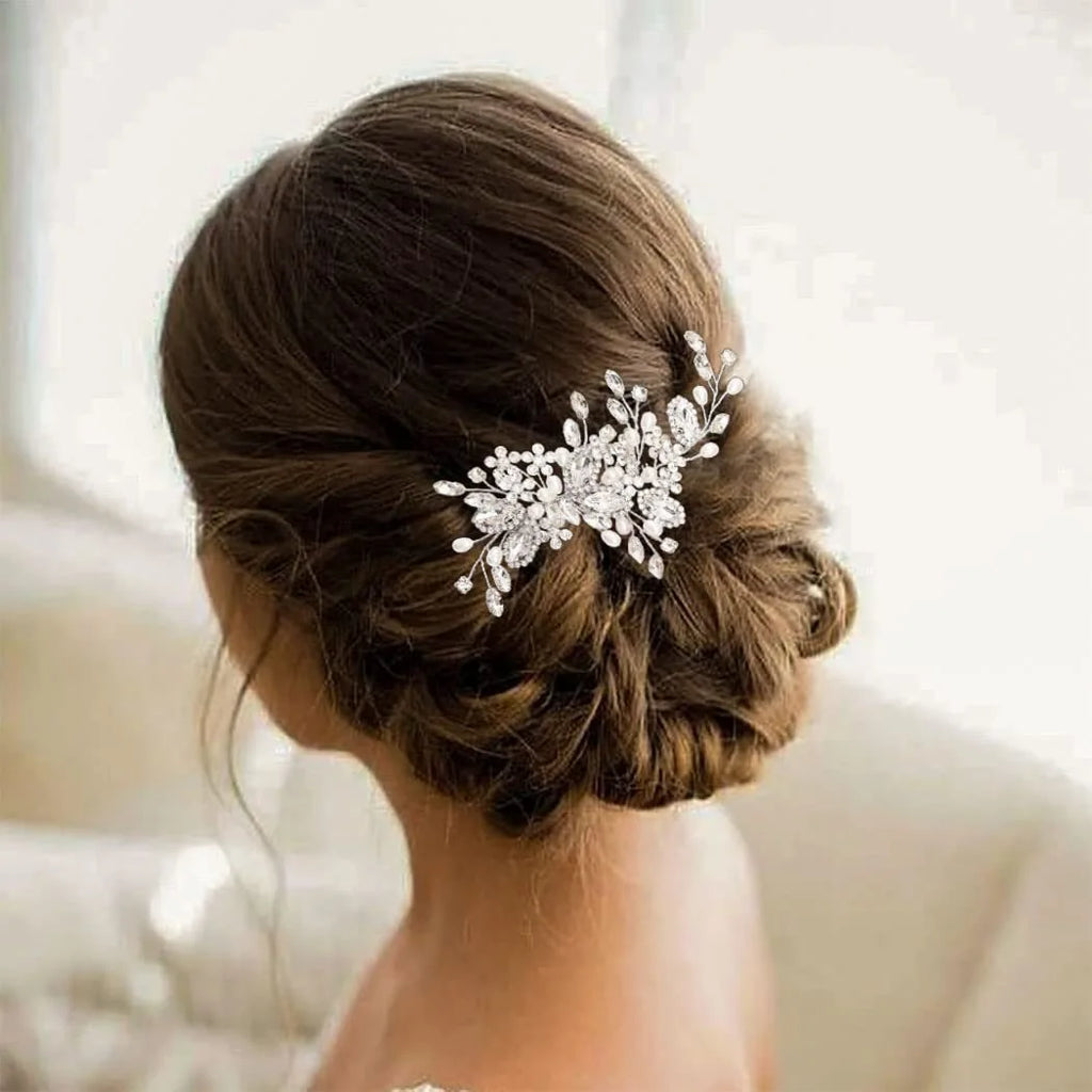 2026 New Hair Comb Wedding Hair Accessories Lady Pearl Flower Hairpin Bridal Tiaras Exquisite Prom Hair Jewelry Marriage Bijoux