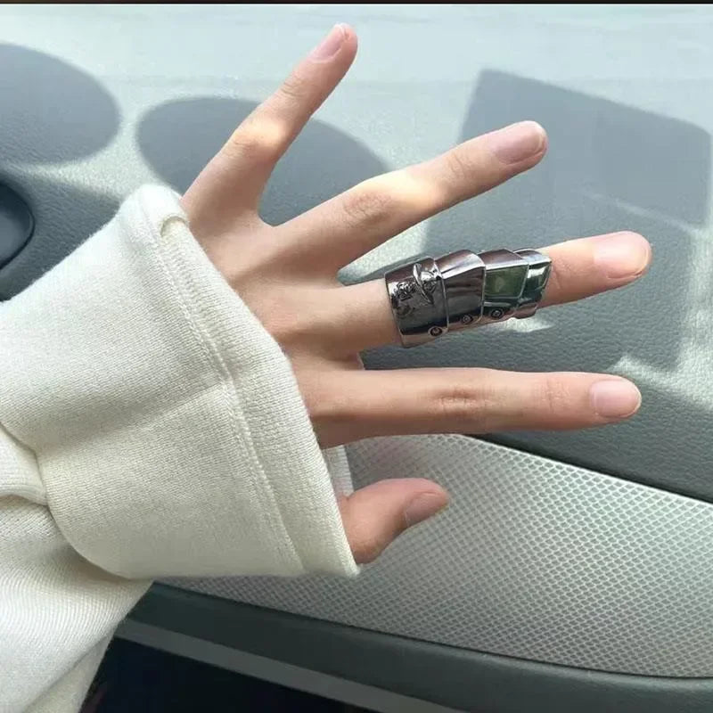 Oosaki Nana Anime Rings Cosplay Punk Gothic Women Men Joint Armor Knuckle Metal Multilayer Finger Rings Jewelry Gift Accessories