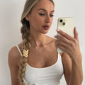 Minimalist Braided Hair Tie with Metal Accents Playful Twisted Braid Hair Accessory for Women Perfect for Everyday Wear NEW INS