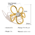 WILD & FREE 18K Gold Plated Stainless Steel Irregular Rings for Women Chic Exquisite Luxury Vintage Crystal Trendy Jewelry